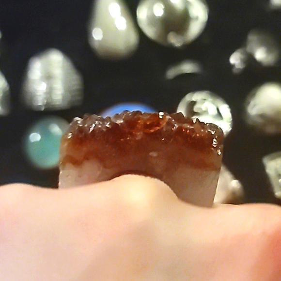 Raw Citrine Game of Thrones Ring of Power 7 OR Signet Black Red Ring Size 7 - Picture 4 of 12